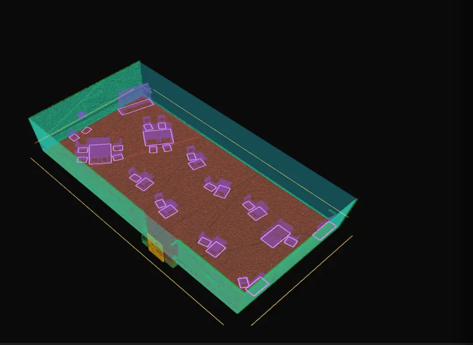 Scan to floor plan: A dimensioned floor plan, as PDF, SVG or DXF