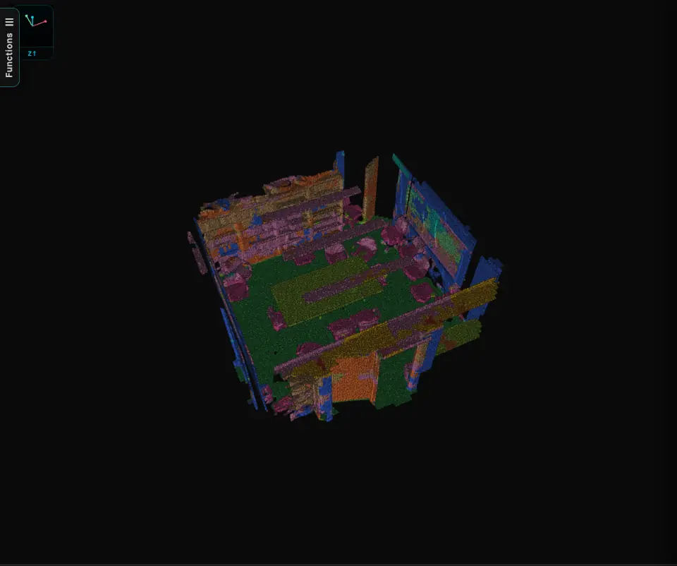 Train a 3D segmentation model: A trained model, tested on a room it never saw