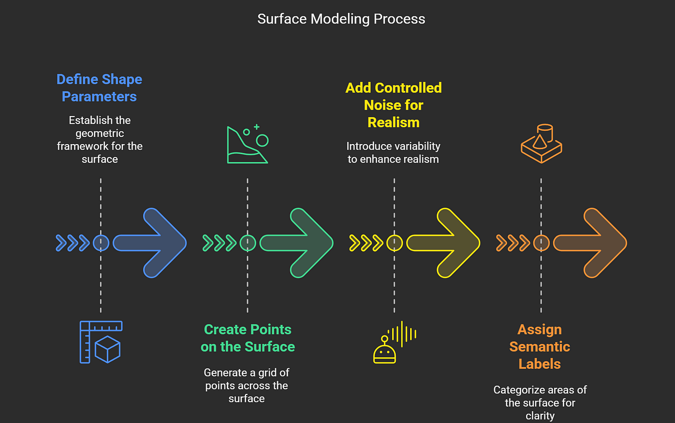 The workflow to generate 3D point cloud shapes