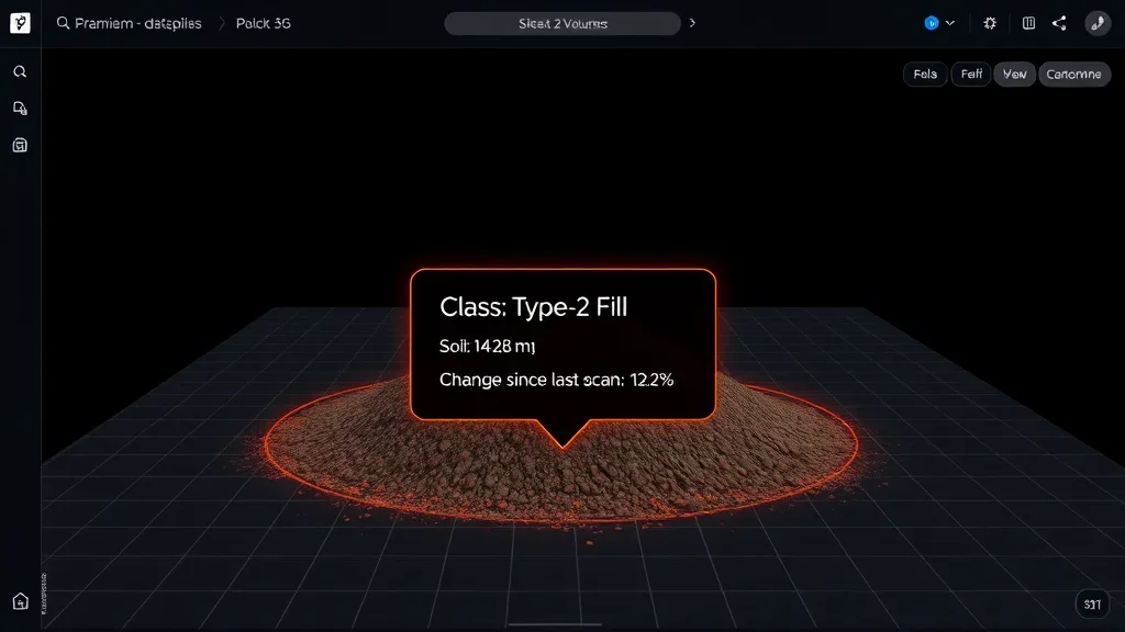Quantify added and removed material in cubic meters. Classify each change region as construction, demolition, equipment movement, or vegetation.