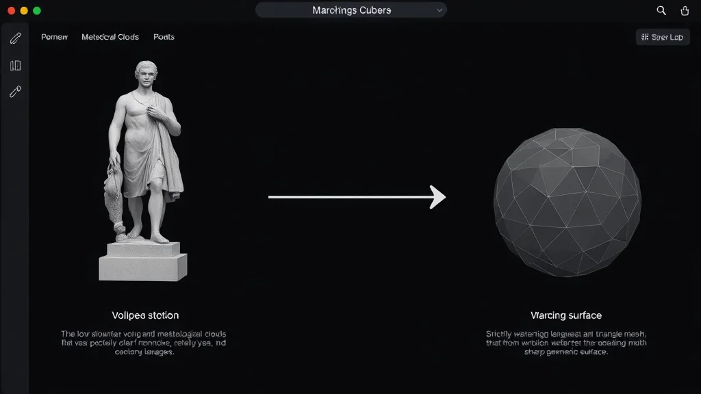 Convert voxel grids and scalar fields into clean triangle meshes with marching cubes. Watertight, decimation-ready output.