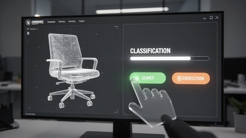 Annotator correcting predicted labels on a 3D point cloud in an active-learning loop