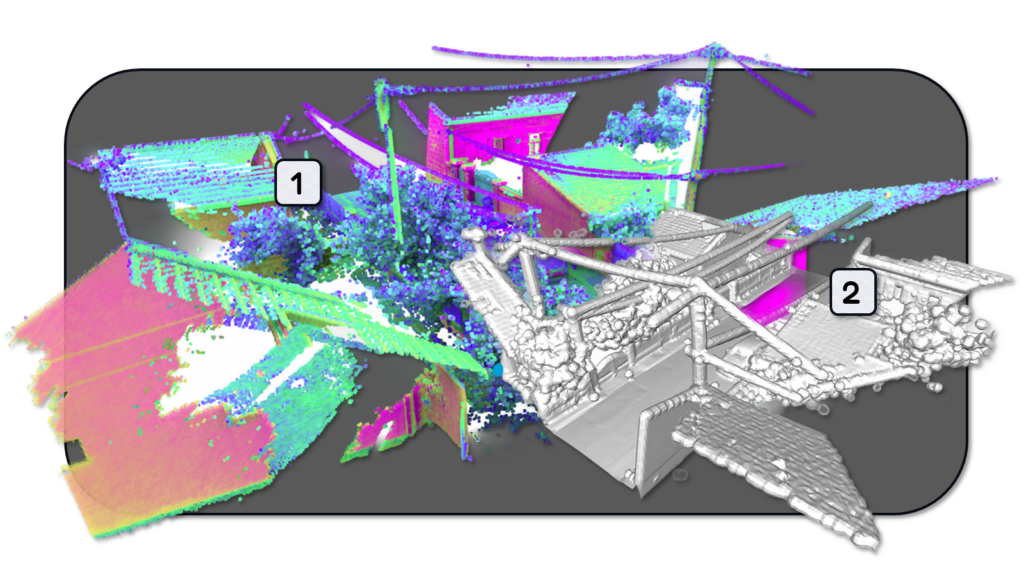 From 3D Point Cloud to 3D Mesh with Marching Cubes and Python for an outdoor scene