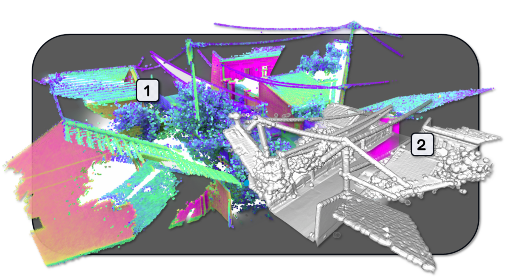 From 3D Point Cloud to 3D Mesh with Marching Cubes and Python for an outdoor scene