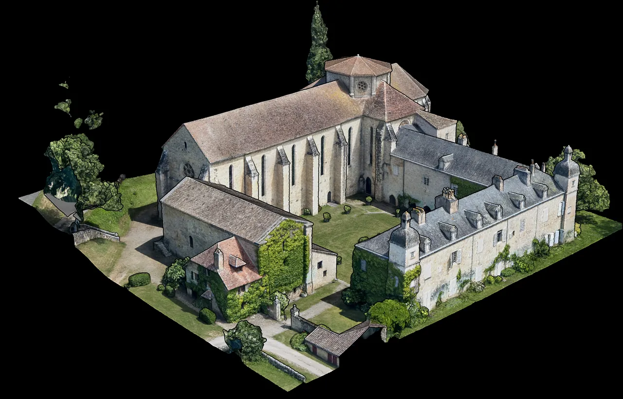 A 3D point cloud of an abbey captured with photogrammetry