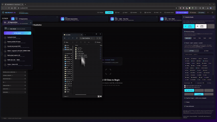 Building an agentic spatial workflow pipeline in the code editor inside Neurones 3D
