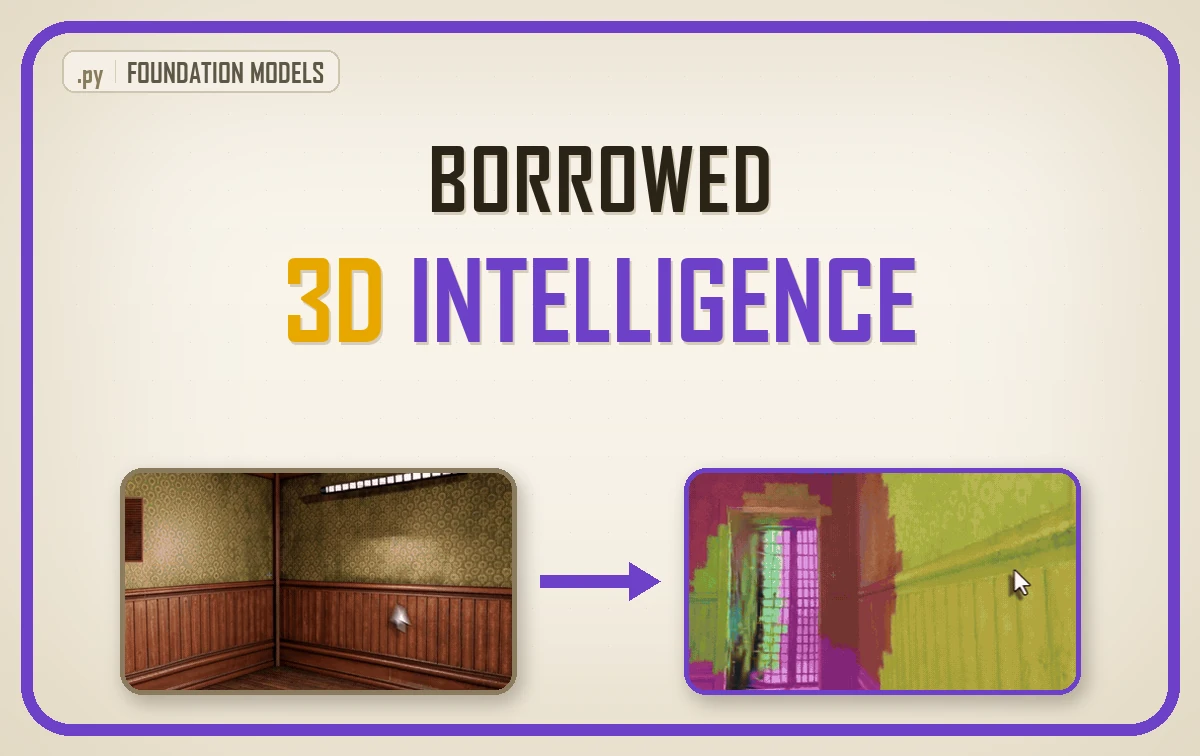 Multimodal foundation models for 3D assets, rendered scan regions encoded by CLIP and DINOv2 into one shared space