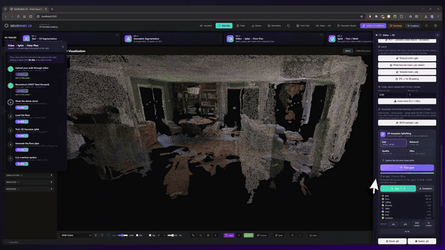 Training a 3D Gaussian splat in Neurones 3D