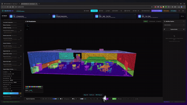 Assigning a label to a selected segment by hand when the automatic pass needs a nudge in Neurones 3D